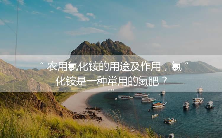 農用氯化銨的用途及作用，氯化銨是一種常用的氮肥？